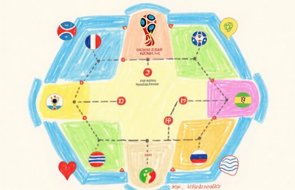 世界杯淘汰赛晋级路线图手绘风格